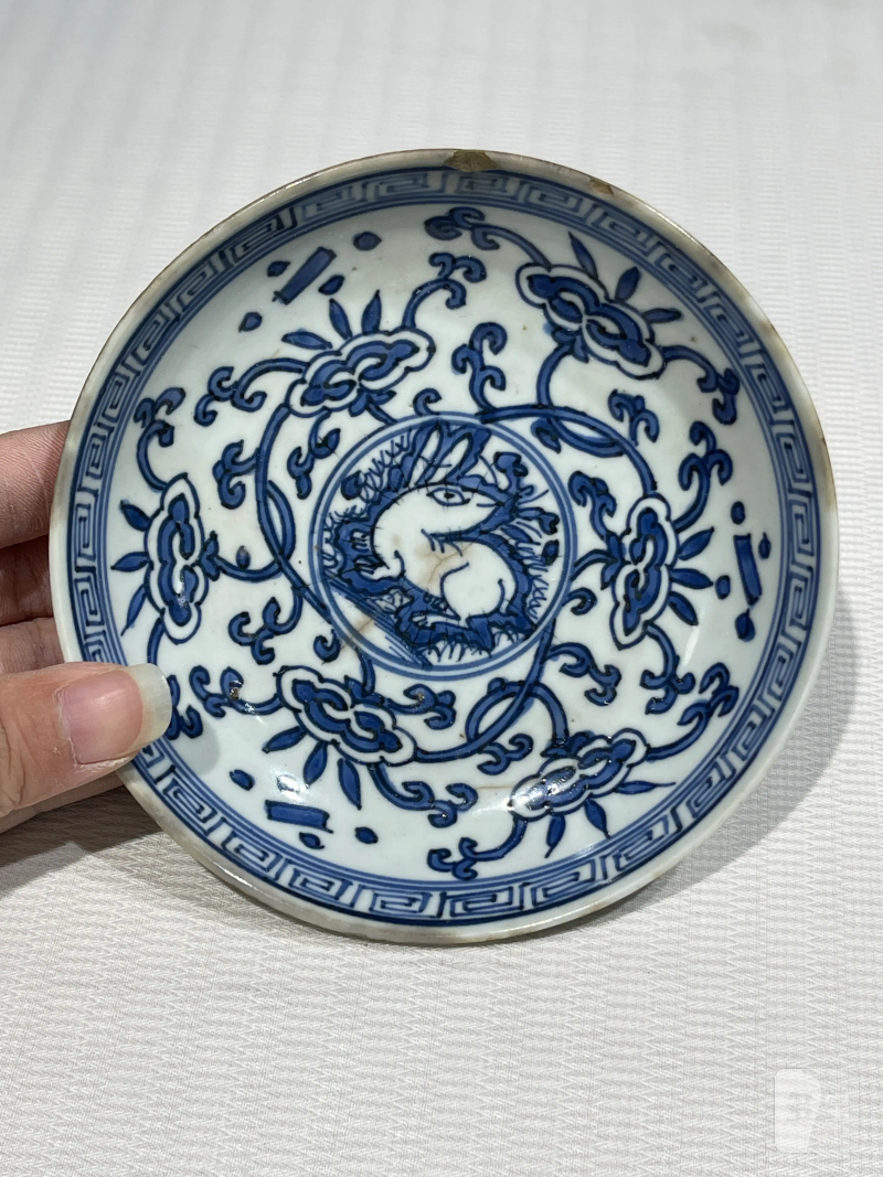 明、清 青花、矾红瓷器一组三件 - 图17